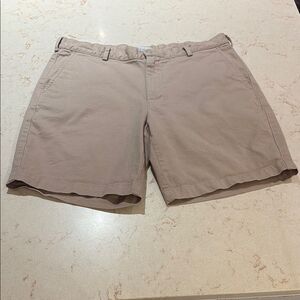 Peter Millar Tan Flat Front Shorts Pima cotton SZ 34